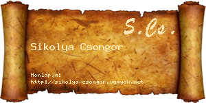 Sikolya Csongor névjegykártya