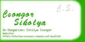 csongor sikolya business card